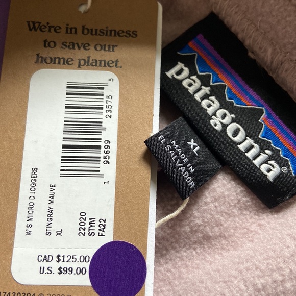 PATAGONIA WOMEN’S MICRO D FLEECE JOGGERS IN STINGRAY MAUVE SZ XL - Picture 10 of 11
